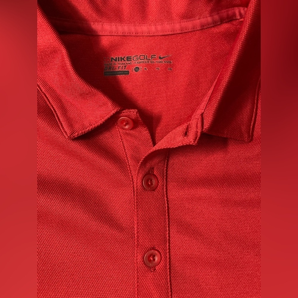 Nike Golf Men’s XL Red/White Dri Fit Polo Shirt